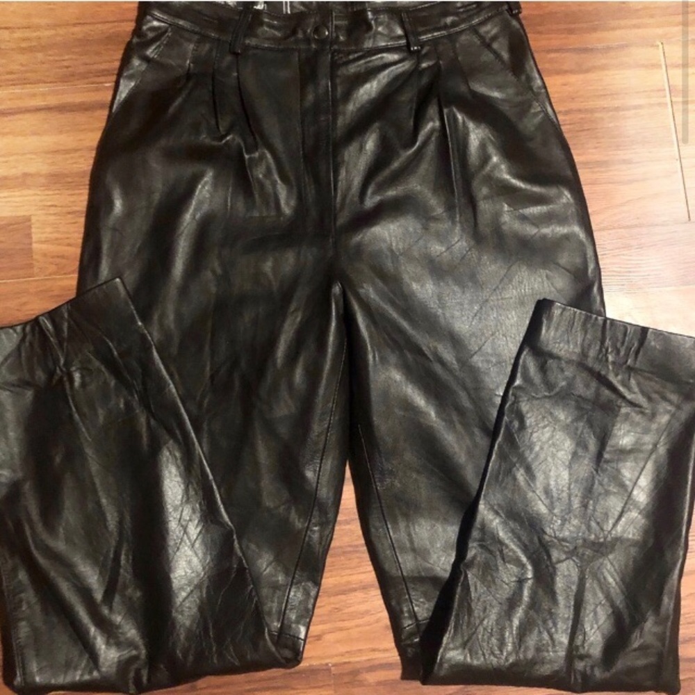 VTG Italian Leather moto biker pants